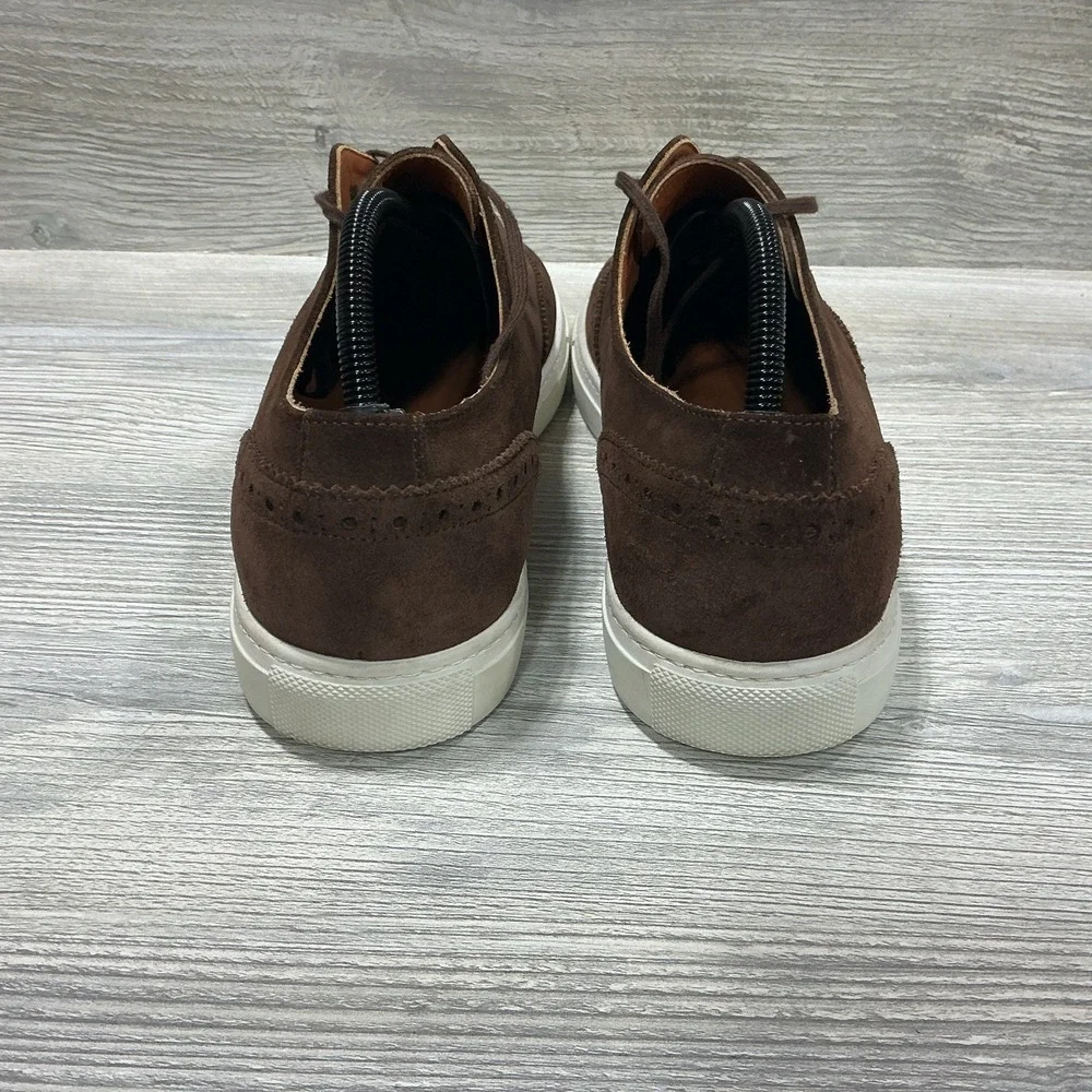 Brooks Brothers 1818 Italy Brown Suede Leather Wingtip Lace Up Men's 10.5 Shoes